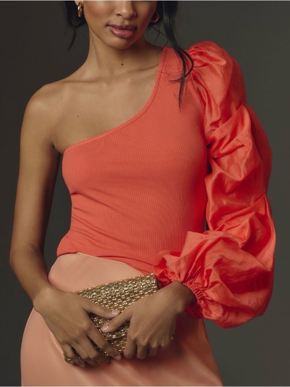 Anthropologie Sunday in Brooklyn Drama Sleeve One-Shoulder Top